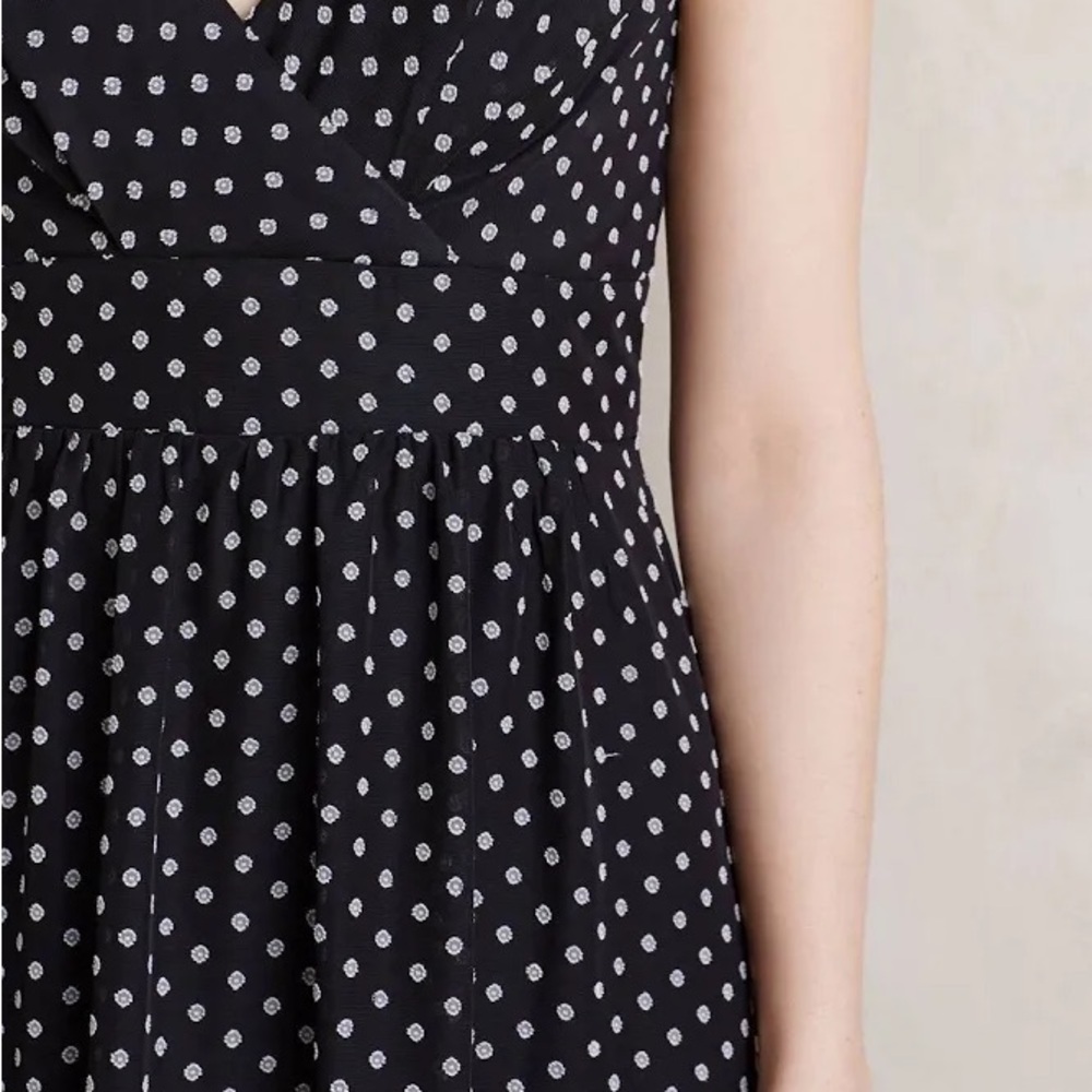 Anthropologie Eva Franco NWT Black & White Clipdot Maxi Dress Flutter Sleeve 4 - Picture 3 of 8